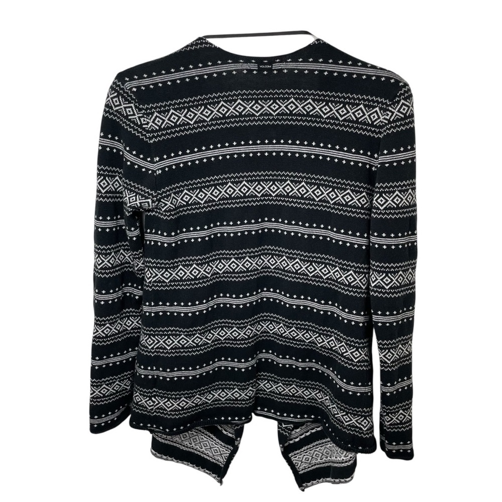 Volcom Black and White Patterned Cardigan, XS/S - Picture 3 of 8